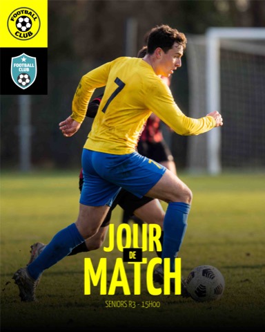 Affiche de jour de match de foot avec un joueur en action